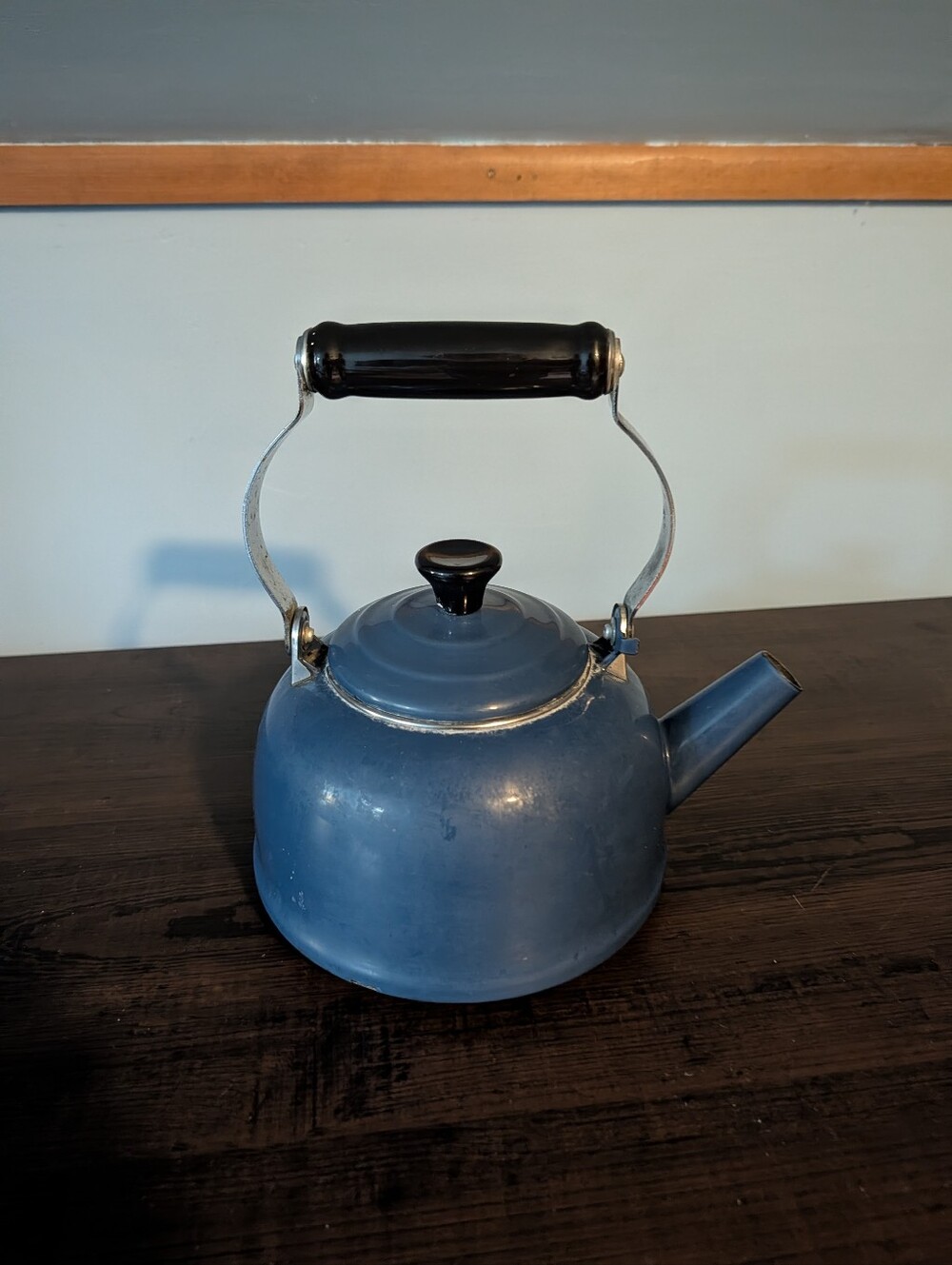 Le Creuset Blue Stovetop Kettle with Black Handle